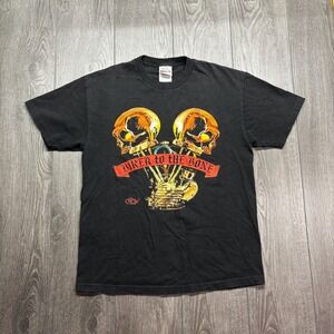 Vintage Biker to the Bone Y2k T Shirt Large Black Streetwear Faded